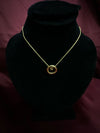 Gold-Tone Circular Necklace | Minimalist Gold Pendant for Women