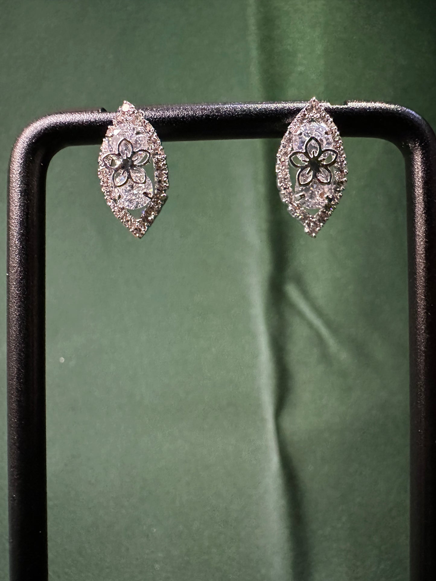 Marquise Flower Crystal Drop Earrings