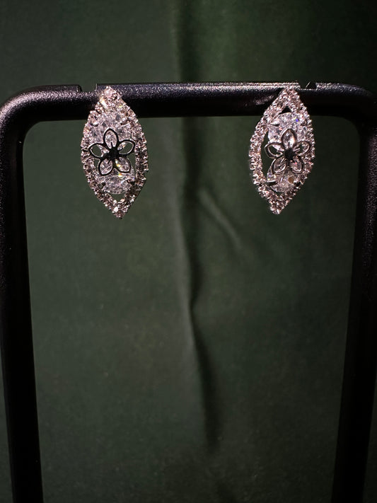 Marquise Flower Crystal Drop Earrings