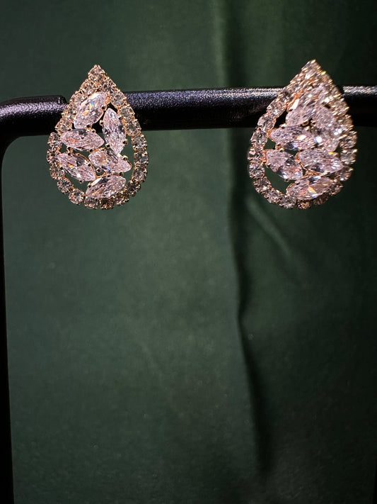 Multi-Stone Crystal Teardrop Earrings