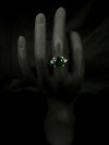 Emerald Green Three-Stone Statement Ring