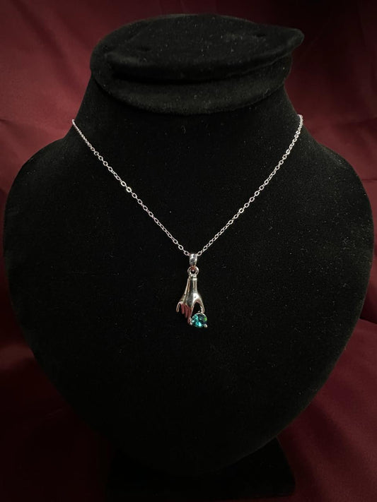 Elegant Hand-Holding Crystal Zircon Necklace