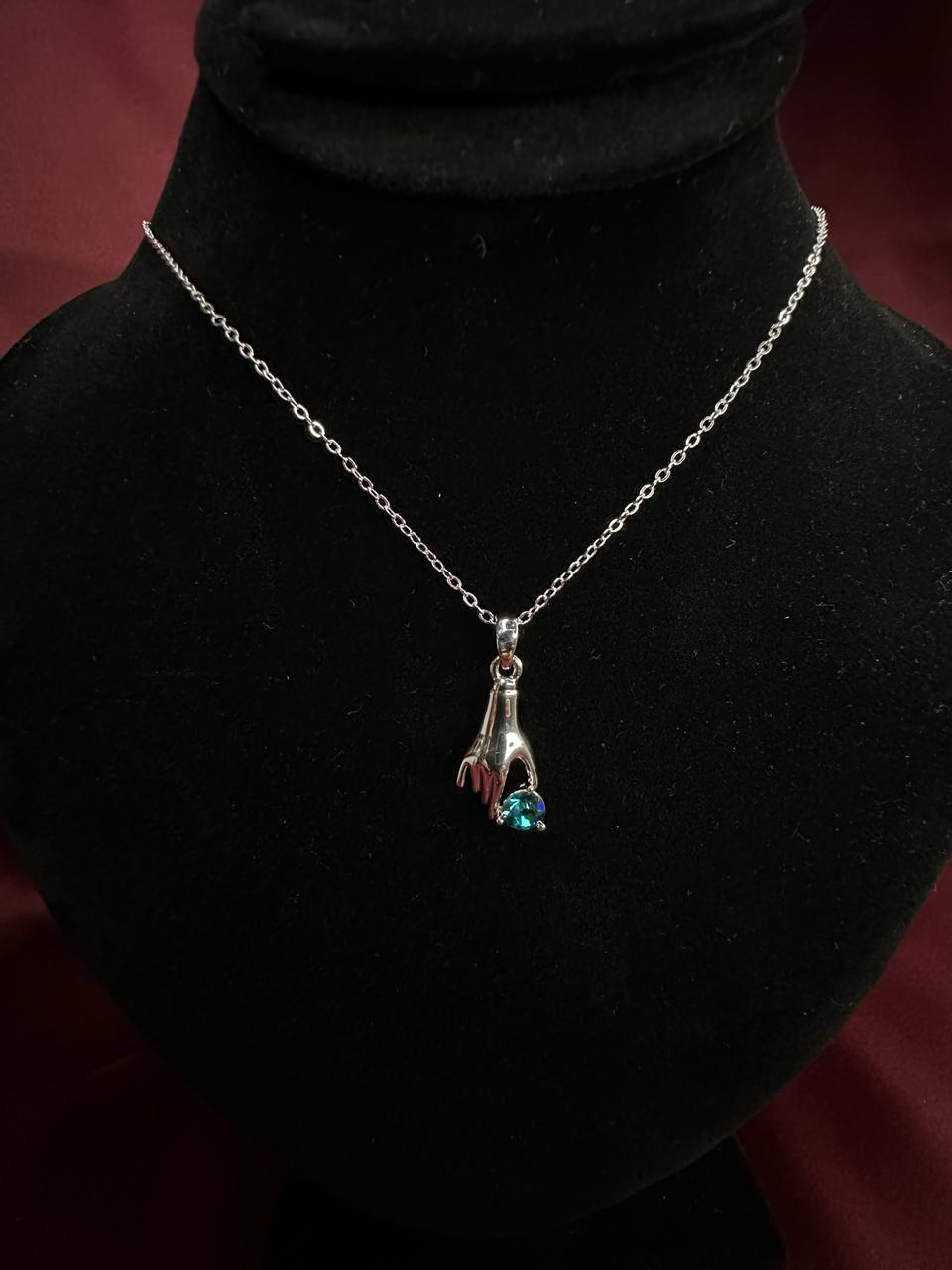 Elegant Hand-Holding Crystal Zircon Necklace