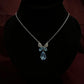 Aquamarine Butterfly Pendent Necklace