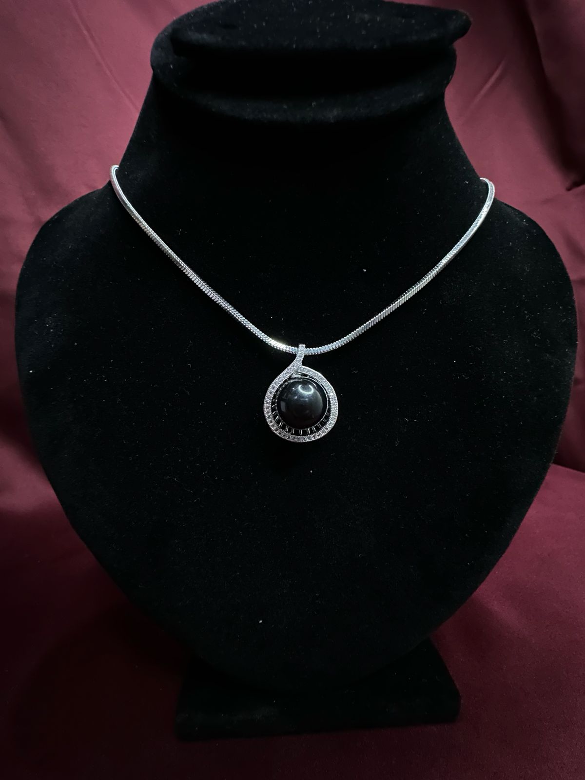 Crystal Halo Pendant  Necklace