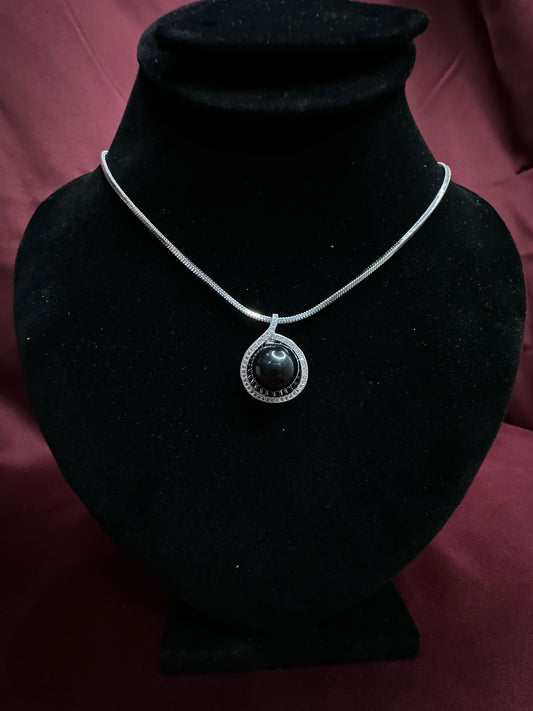 Crystal Halo Pendant  Necklace