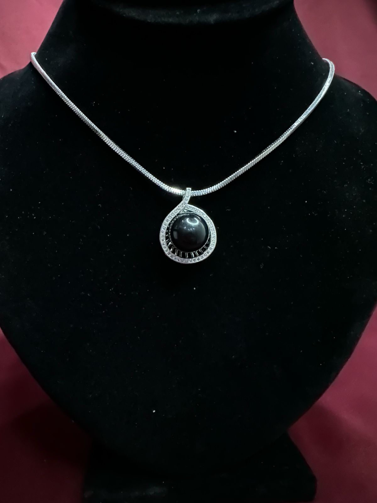 Crystal Halo Pendant  Necklace