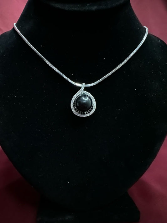 Crystal Halo Pendant  Necklace