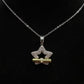 Two-Tone Zirconia Hollow Star Necklace