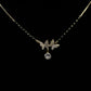 Gold-Plated Butterfly Solitaire Drop Station Necklace