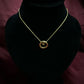 Gold-Tone Circular Necklace | Minimalist Gold Pendant for Women