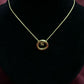 Gold-Tone Circular Necklace | Minimalist Gold Pendant for Women