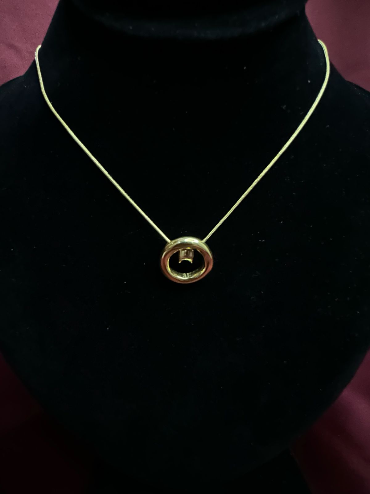 Gold-Tone Circular Necklace | Minimalist Gold Pendant for Women