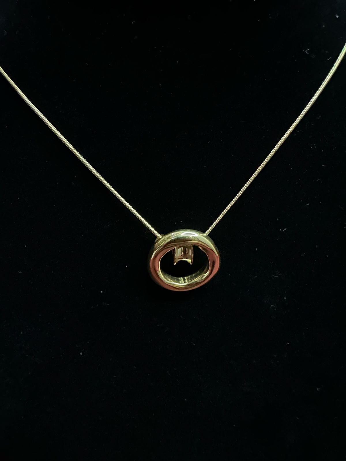 Gold-Tone Circular Necklace | Minimalist Gold Pendant for Women