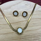 18K Gold-Plated Roman Numeral Necklace & Earring Set | Steel Jewellery Set for Women
