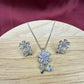 Silver Floral Crystal Necklace & Earring Set | Crystal Flower Jewellery Set for Women