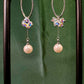 Iridescent Crystal Cluster & Pearl Drop Earrings