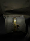 Gold Bangle Bracelet Set with Clover Charm
