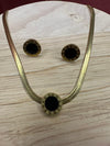 Roman Numeral Herringbone Necklace & Earring Set