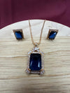 Emerald-Cut Sapphire Crystal Necklace & Earring Set