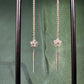 Star Crystal Threader Chain Earrings