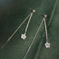 Long Crystal Star Chain Drop Earrings