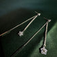 Long Crystal Star Chain Drop Earrings