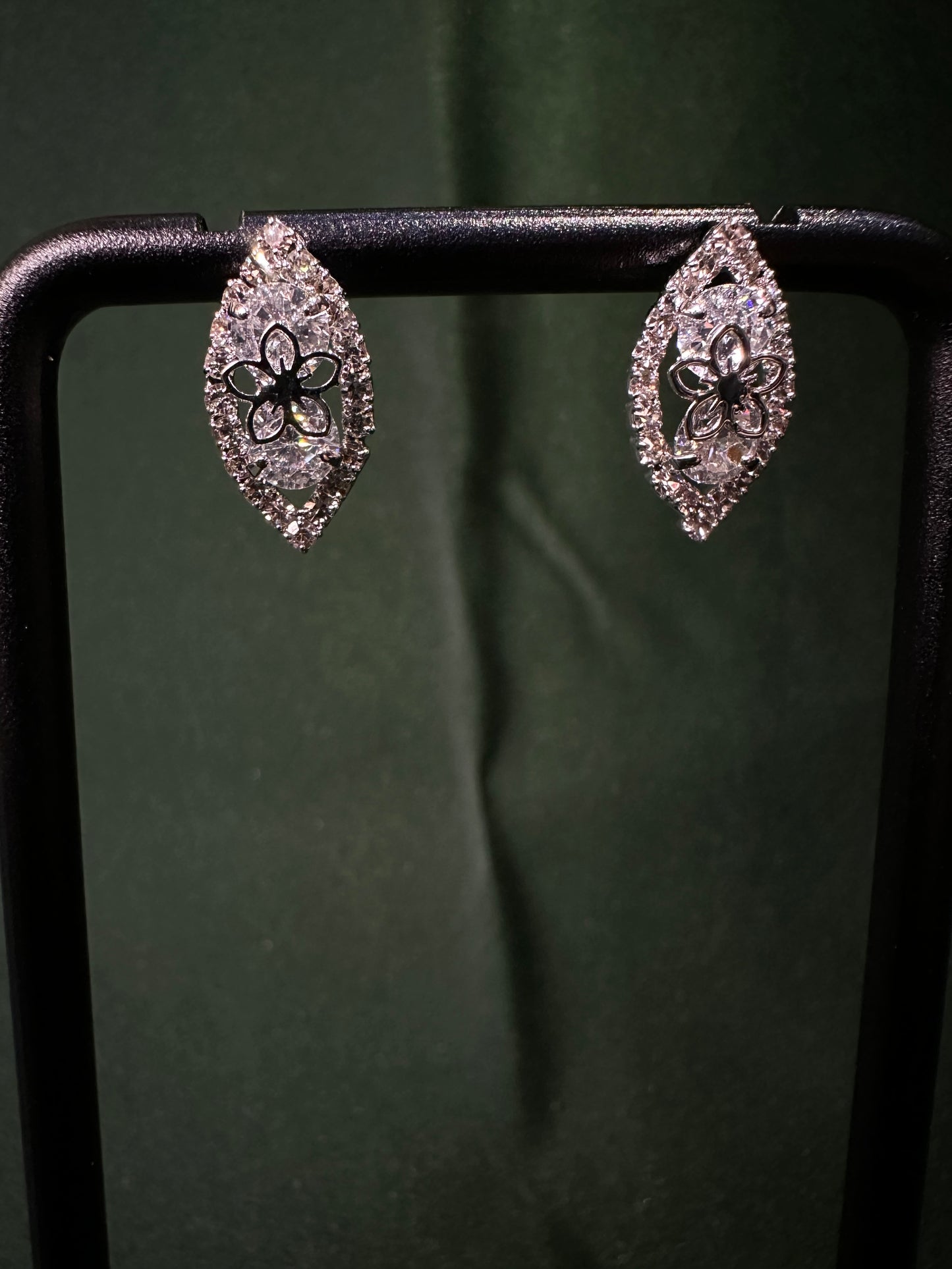 Marquise Flower Crystal Drop Earrings