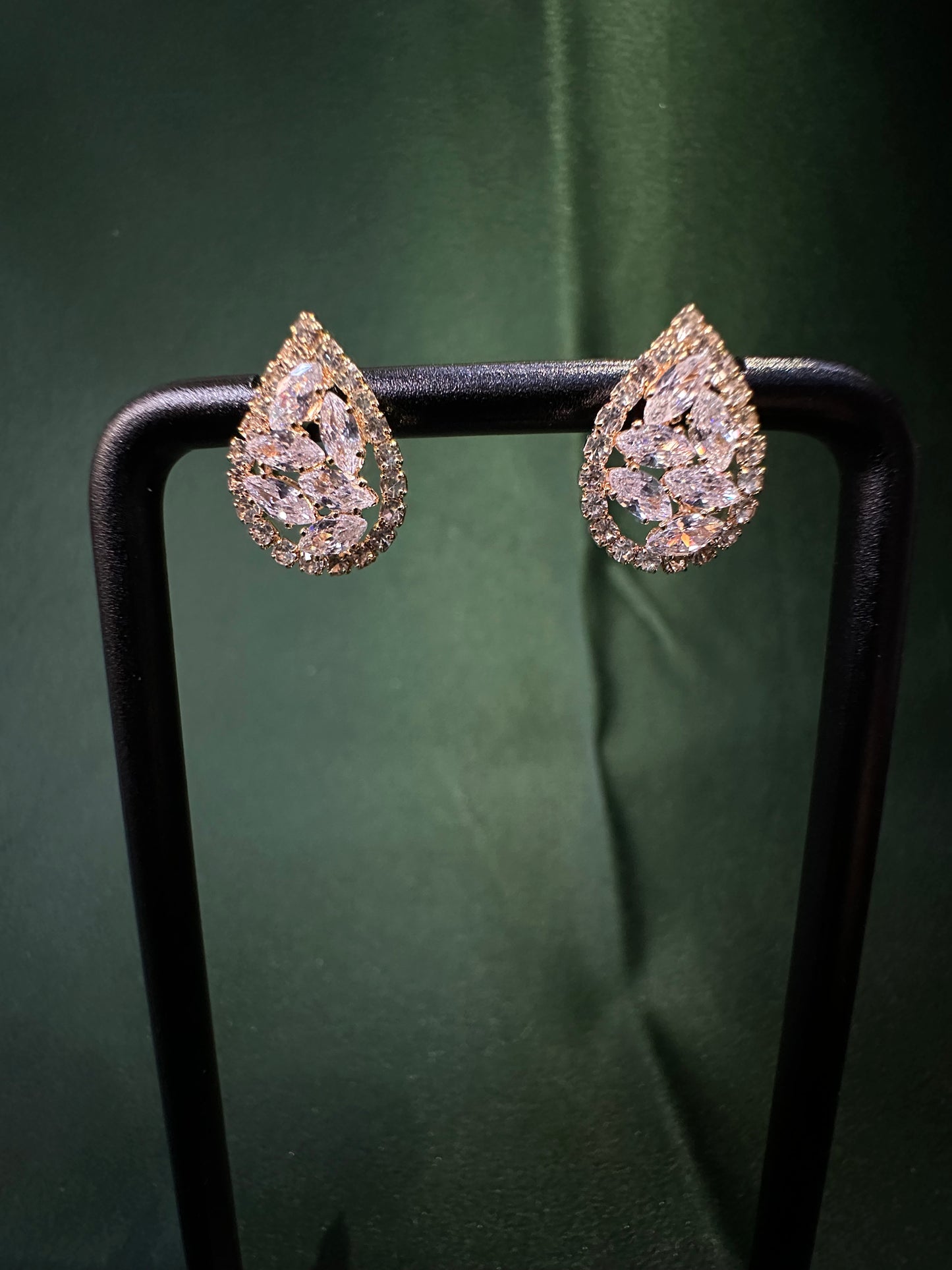 Multi-Stone Crystal Teardrop Earrings