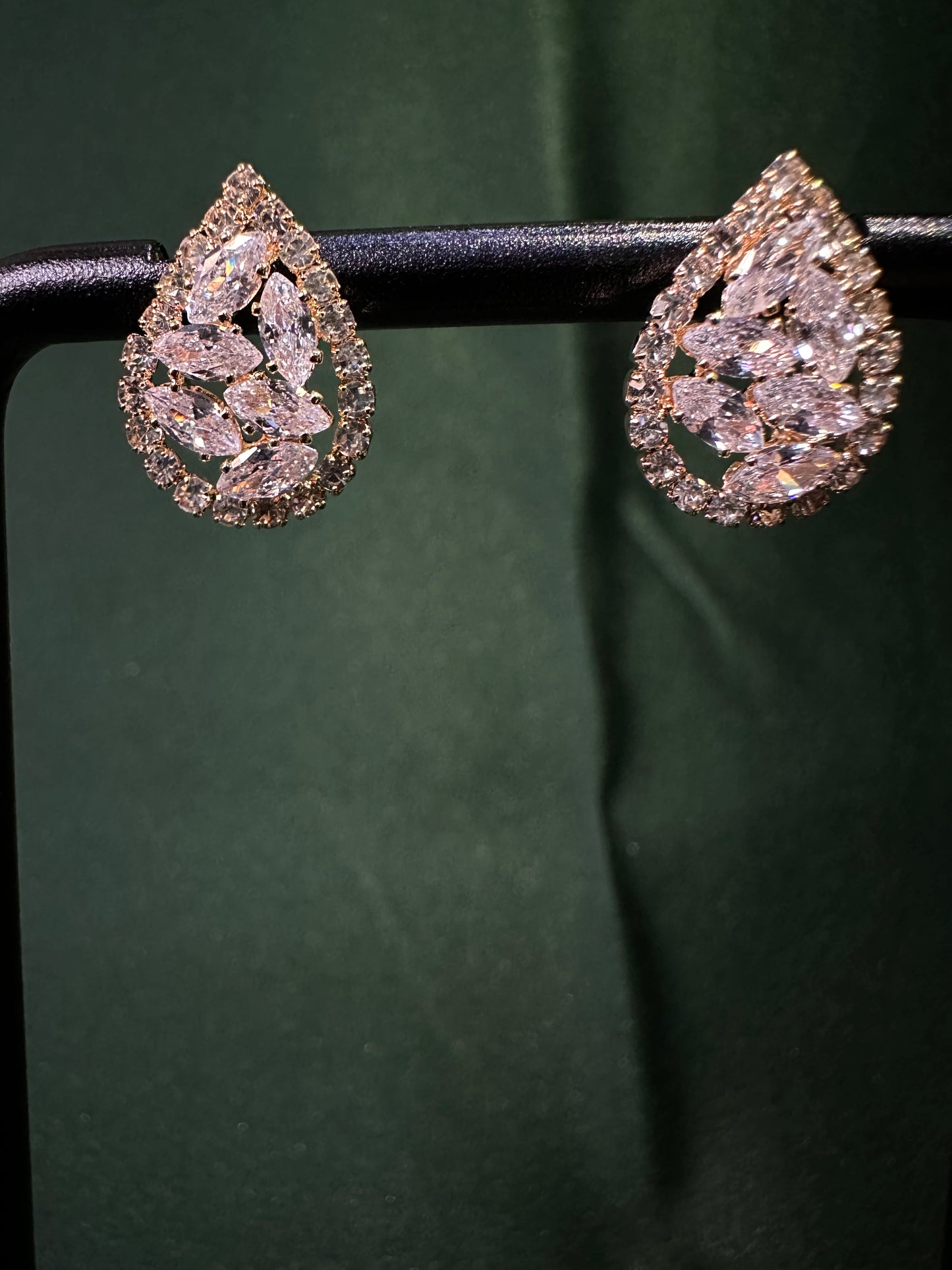 Multi-Stone Crystal Teardrop Earrings