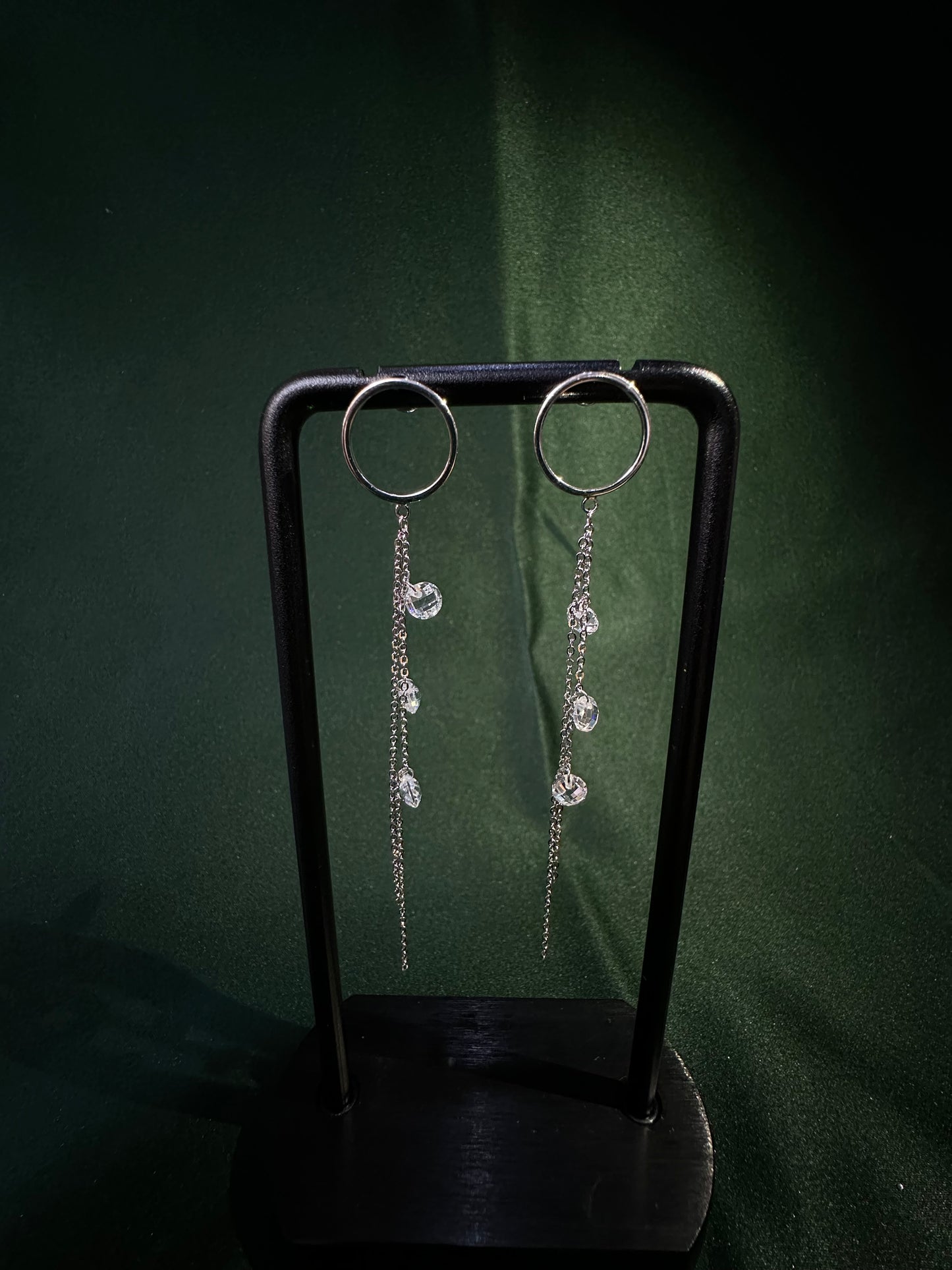 Floating Crystal Chain Drop Earrings