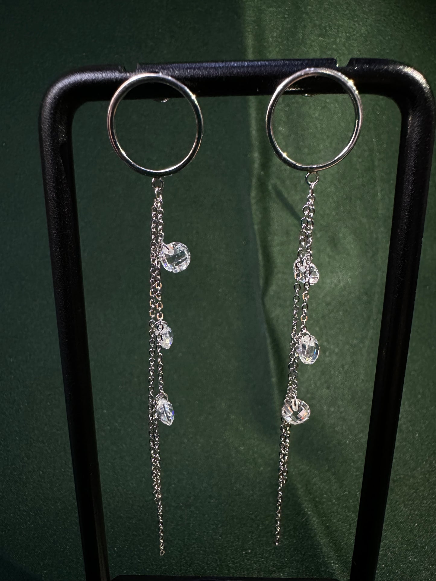 Floating Crystal Chain Drop Earrings