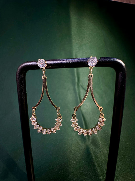 Crystal Arch Frame Drop Earrings