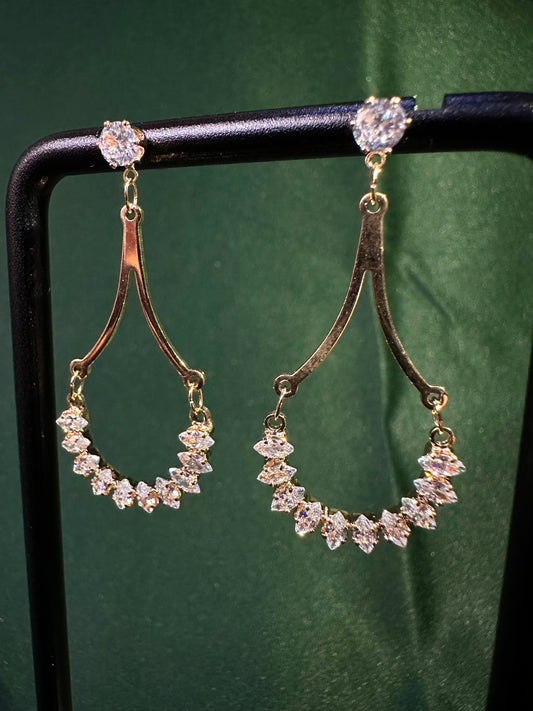 Crystal Arch Frame Drop Earrings