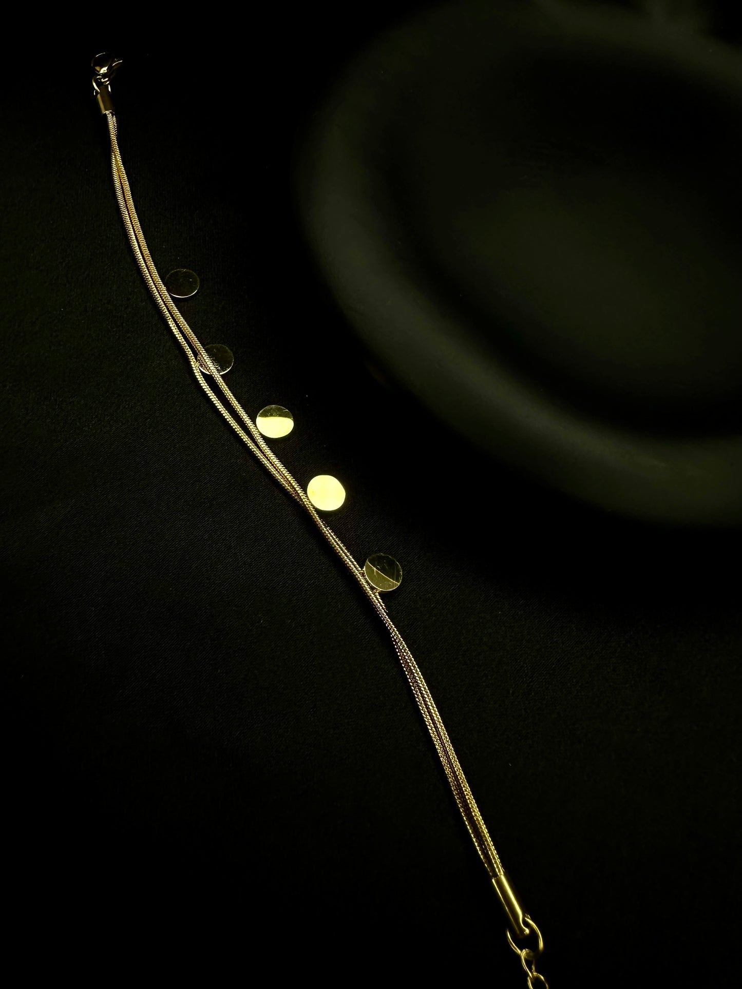 Gold Tone Multi-Stone Chain Bracelet