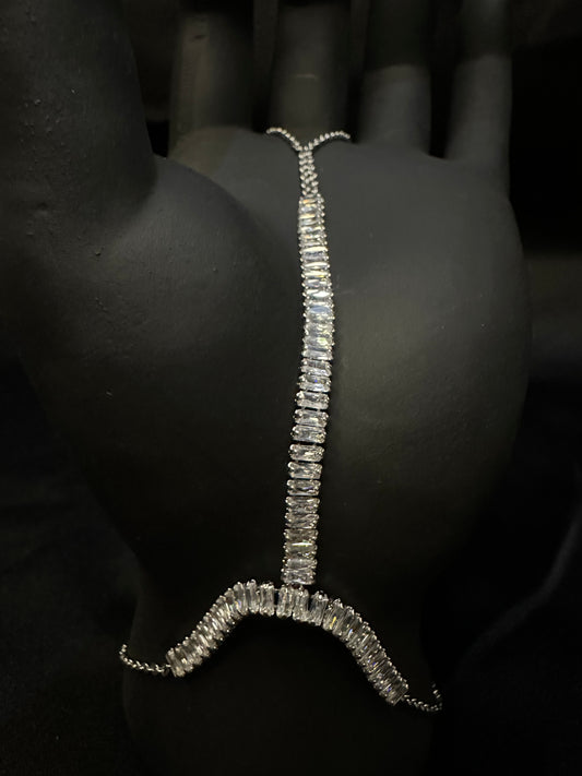 Crystal Baguette Back Body Chain Harness