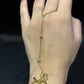 Gold Bow Charm Hand Slave Bracelet