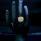 Gold Crystal Starburst Cluster Ring