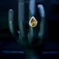 Golden Champagne Teardrop Halo Engagement Ring