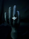 Light Blue Marquise Wing Engagement Ring