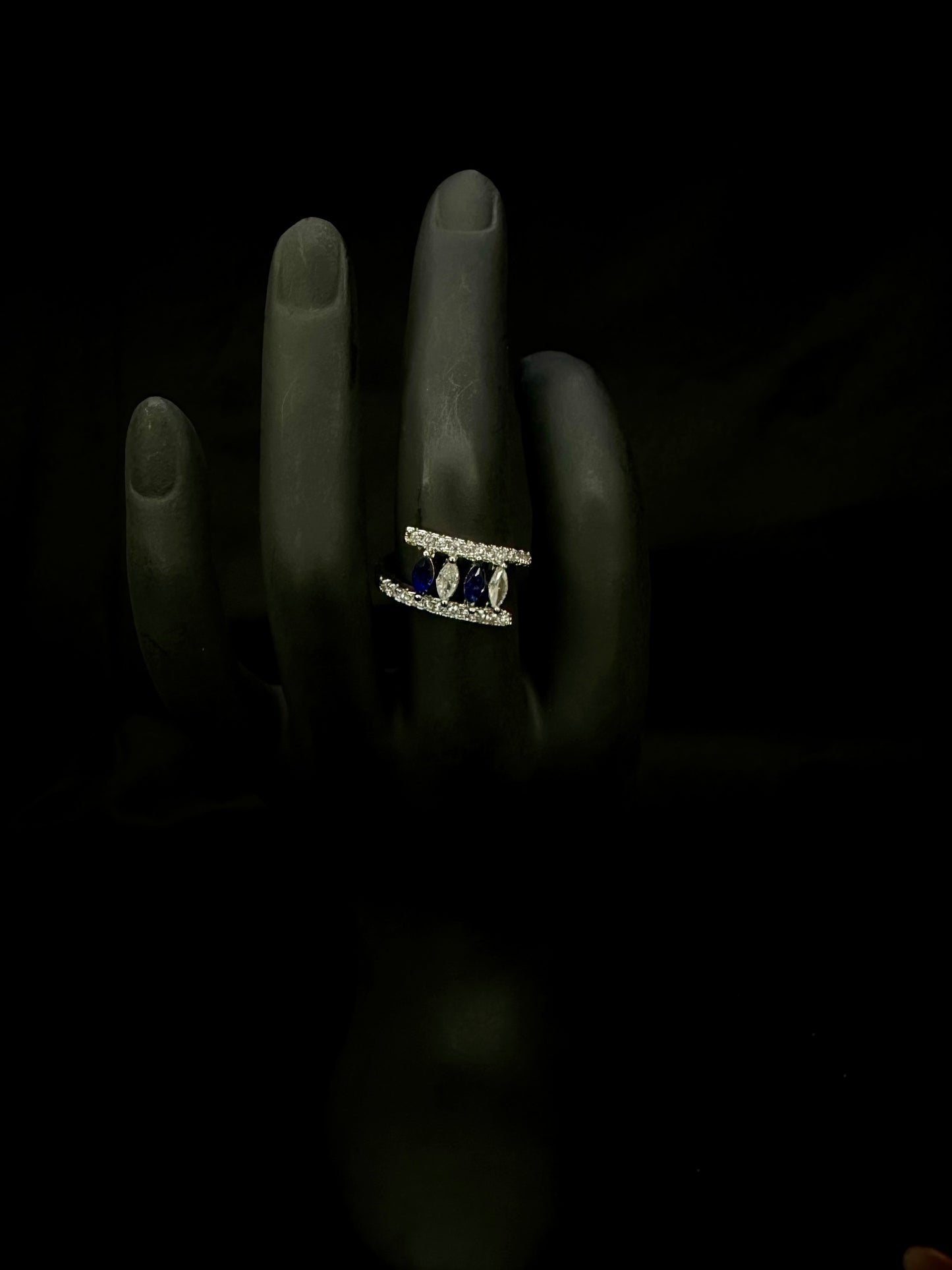 Sapphire Three-Stone Split Band Engagement Ring