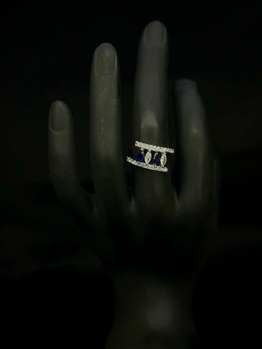 Sapphire Three-Stone Split Band Engagement Ring