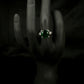 Emerald Green Three-Stone Statement Ring