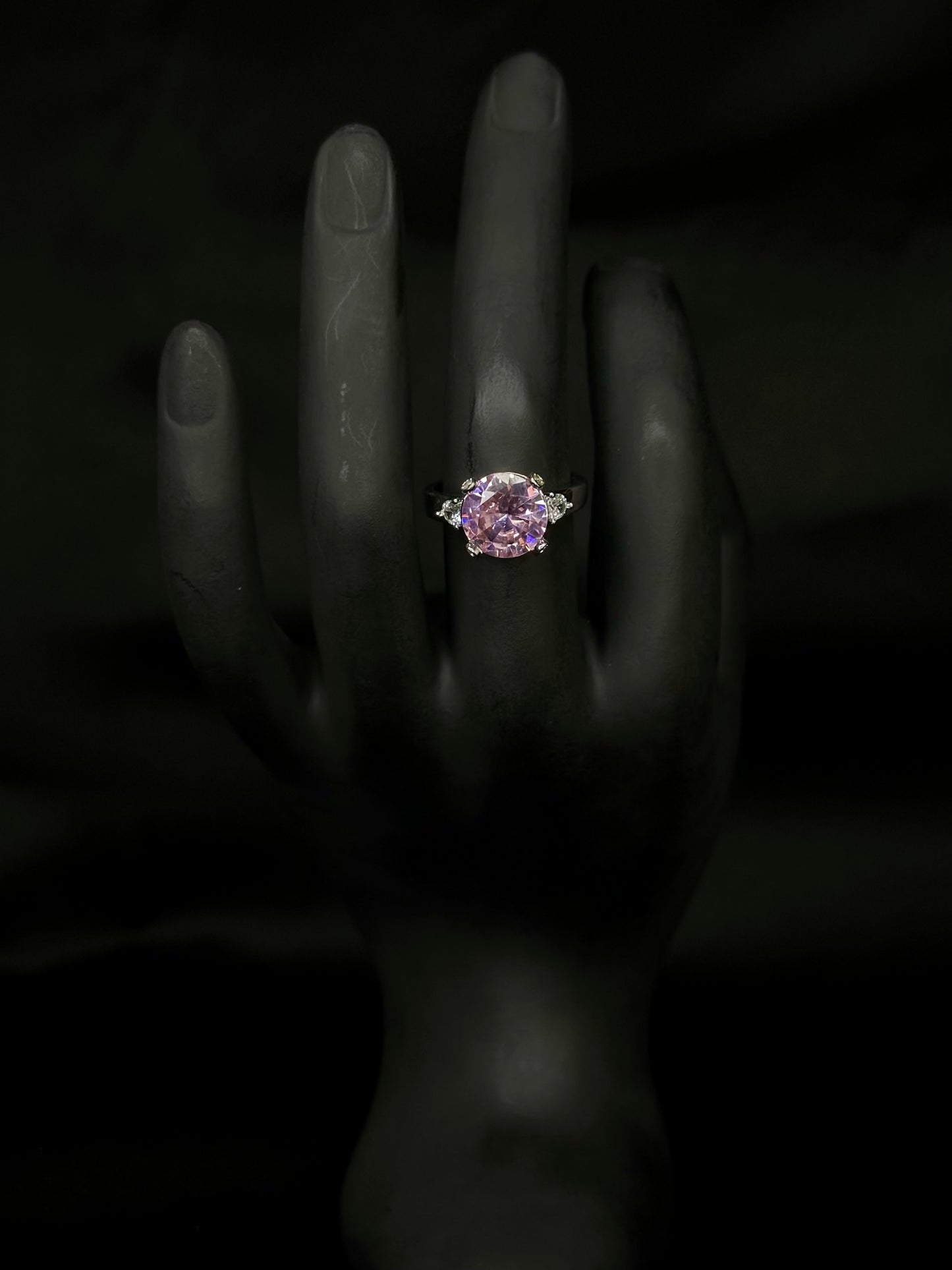 Pink Lavender Oval Solitaire Engagement Ring