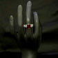 Deep Red Ruby Three-Stone Engagement Ring