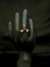 Deep Red Ruby Three-Stone Engagement Ring